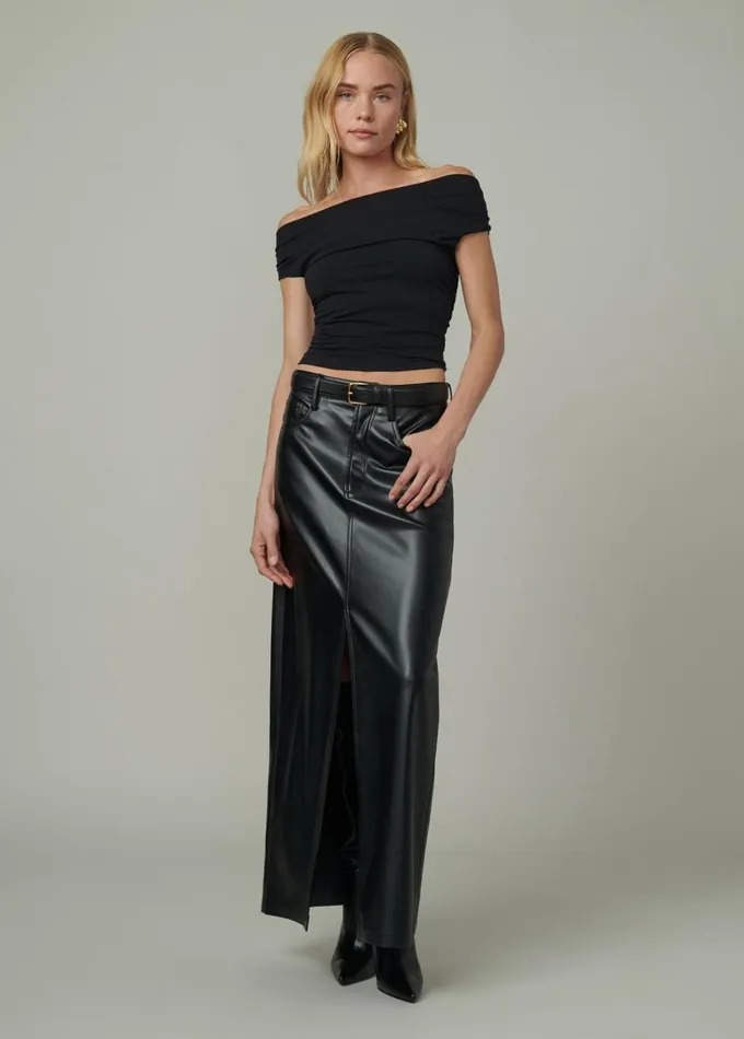 Women Tops Joe039s Jeans THE MIA SLEEVELESS OFF THE SHOULDER TOP Black