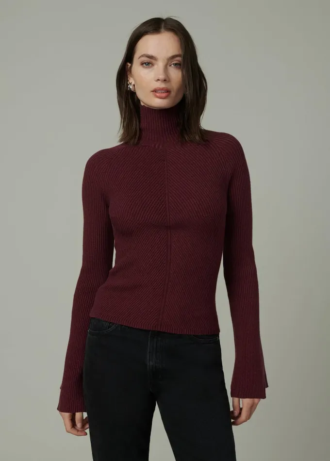 Women Tops Joe039s Jeans THE PALMER TURTLENECK Vineyard Wine