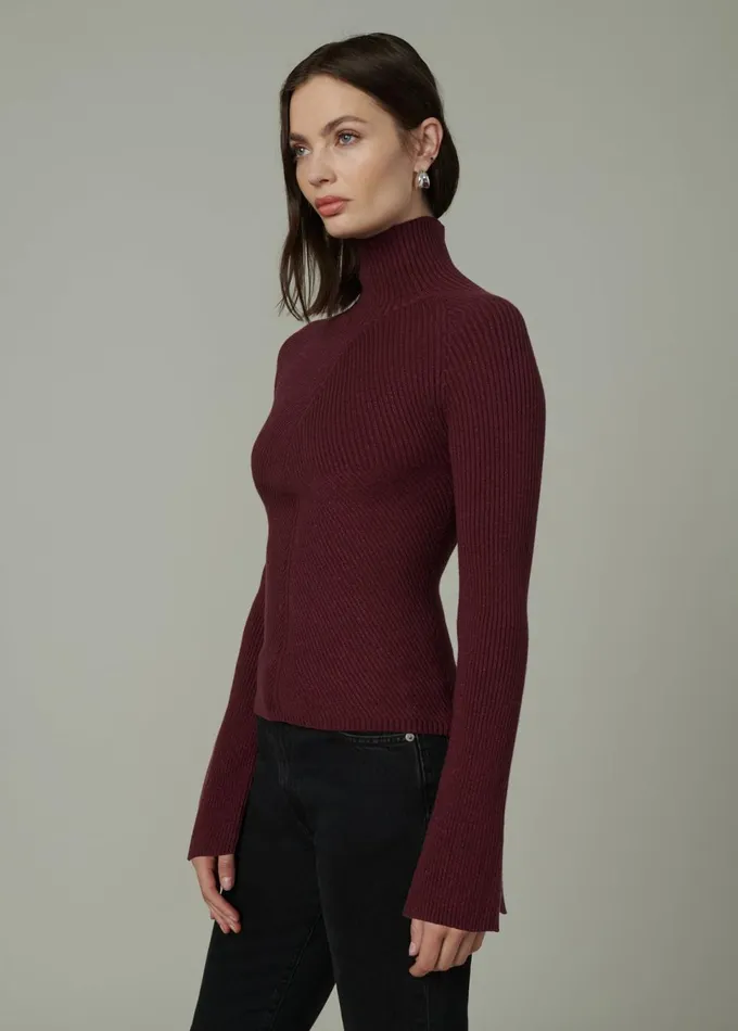 Women Tops Joe039s Jeans THE PALMER TURTLENECK Vineyard Wine
