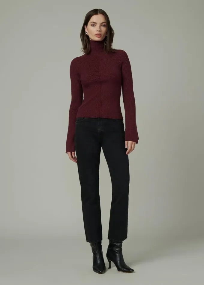 Women Tops Joe039s Jeans THE PALMER TURTLENECK Vineyard Wine