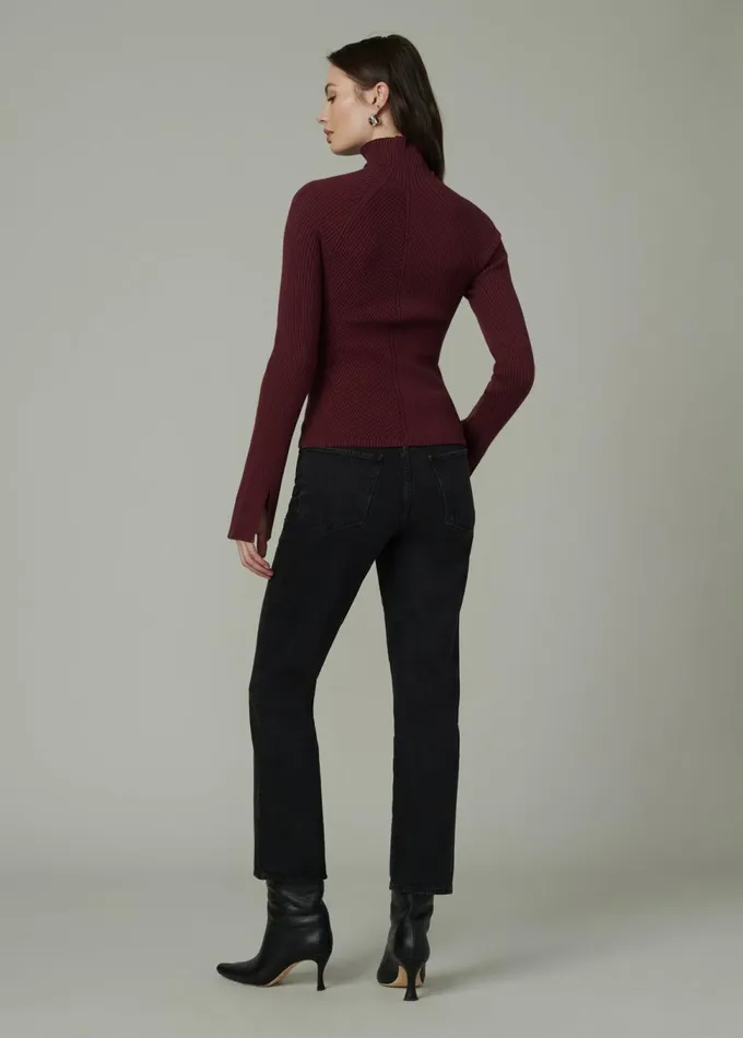 Women Tops Joe039s Jeans THE PALMER TURTLENECK Vineyard Wine