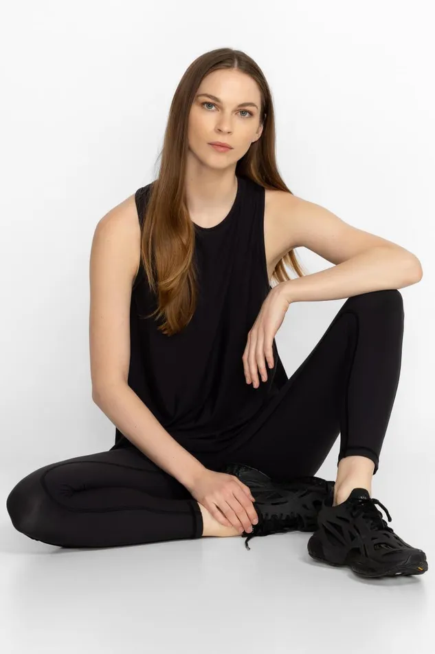 Women Tops Johnny Was BEE ACTIVE HIGH NECK ACTIVE SWING TANK Black