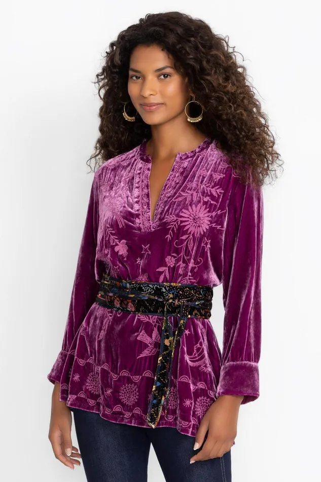 Women Tops Johnny Was HENLEY VOYAGER TUNIC Sugar Plum Women Tops Johnny Was HENLEY VOYAGER TUNIC Sugar Plum