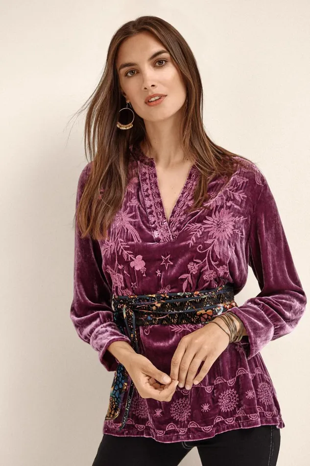 Women Tops Johnny Was HENLEY VOYAGER TUNIC Sugar Plum Women Tops Johnny Was HENLEY VOYAGER TUNIC Sugar Plum