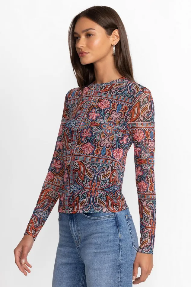 Women Tops Johnny Was NATALIE LONG SLEEVE MESH TEE Tallula Women Tops Johnny Was NATALIE LONG SLEEVE MESH TEE Tallula
