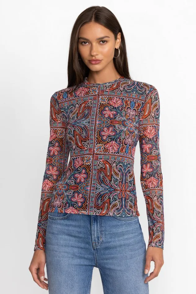 Women Tops Johnny Was NATALIE LONG SLEEVE MESH TEE Tallula Women Tops Johnny Was NATALIE LONG SLEEVE MESH TEE Tallula