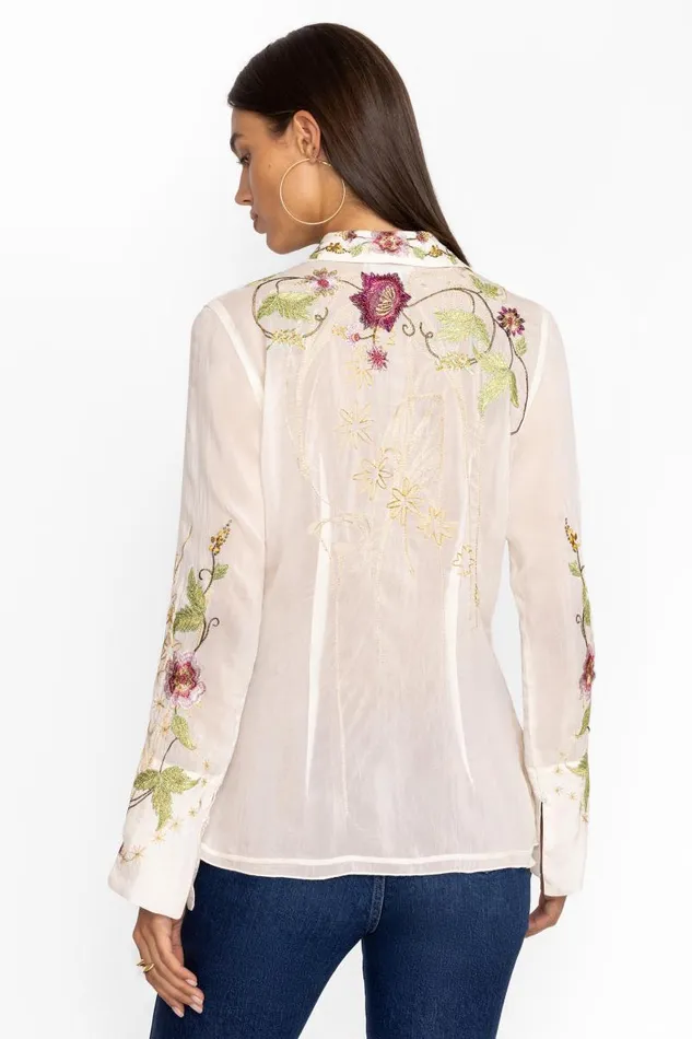 Women Tops Johnny Was VINTAGE BUTTON DOWN SHIRT Ecru Women Tops Johnny Was VINTAGE BUTTON DOWN SHIRT Ecru