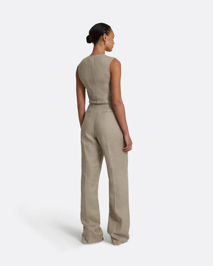 Women Tops Safiyaa Lana Stone Waistcoat Stone