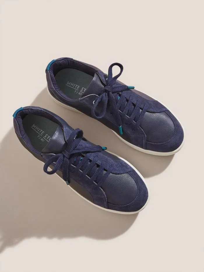Women TRAINERS White Stuff Leather Suede Trainer Navy Multi