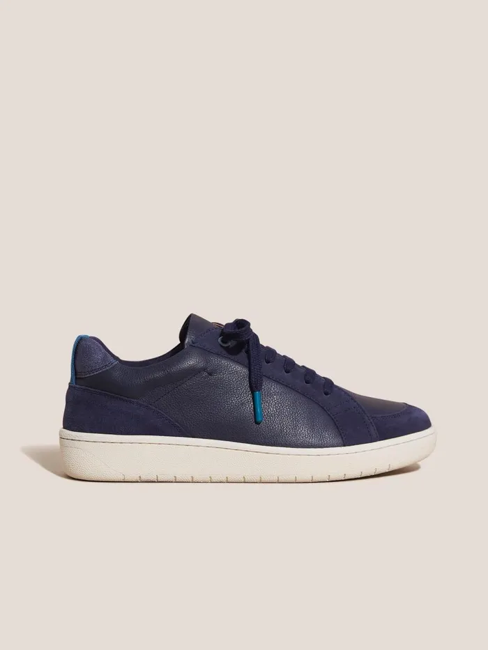 Women TRAINERS White Stuff Leather Suede Trainer Navy Multi