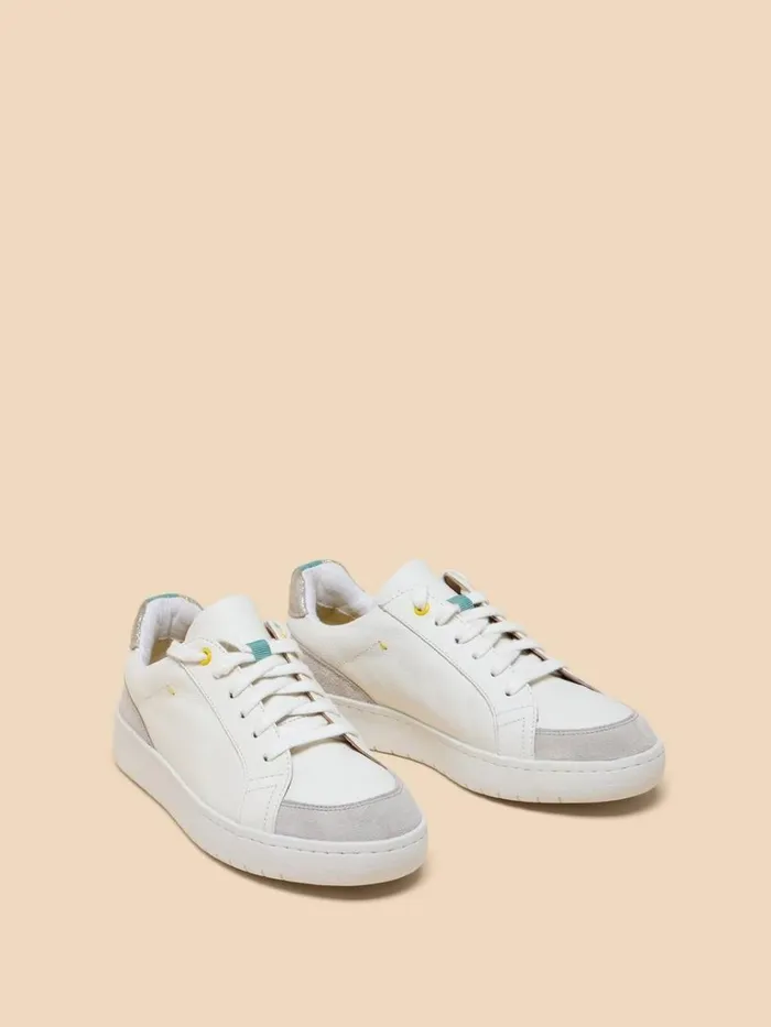 Women TRAINERS White Stuff Lily Leather Suede Trainer White Multi