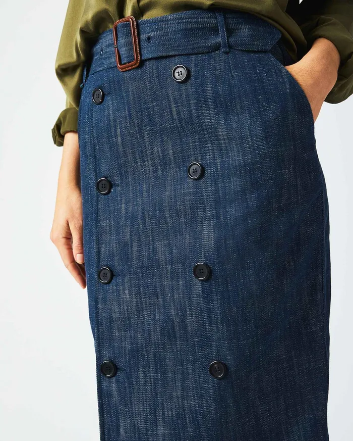 Women Trench Skirt Navy Billy Reid Bottoms