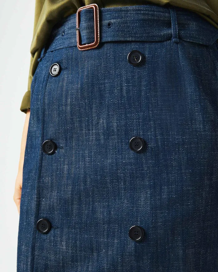 Women Trench Skirt Navy Billy Reid Bottoms