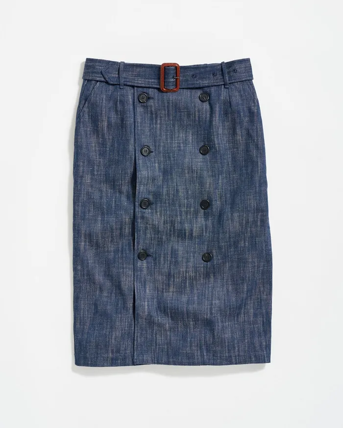 Women Trench Skirt Navy Billy Reid Bottoms