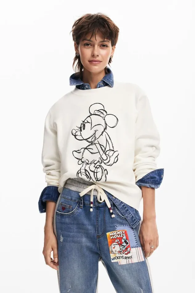 Women Trousers Desigual Combined Mickey Mouse Jogger
