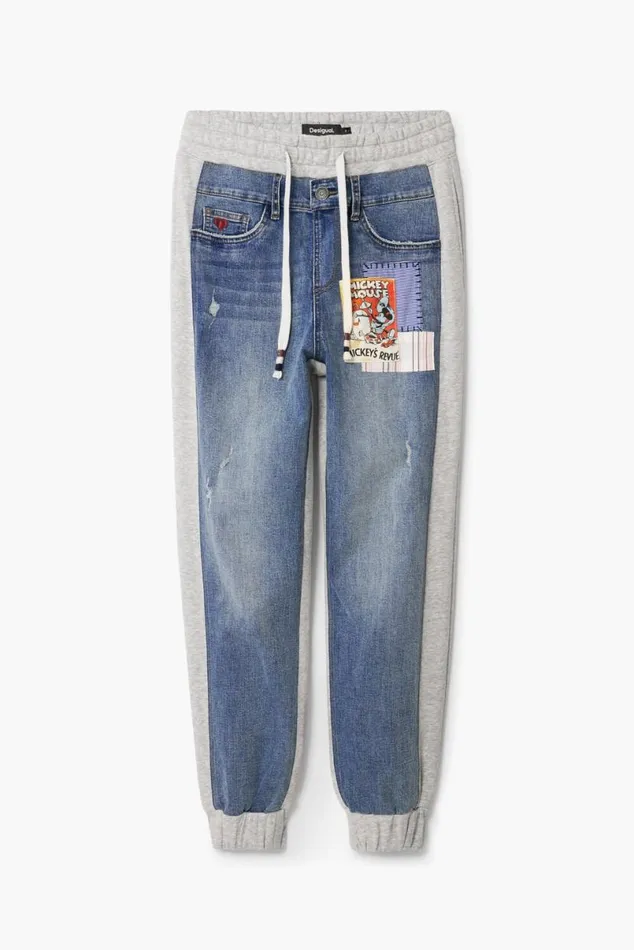Women Trousers Desigual Combined Mickey Mouse Jogger