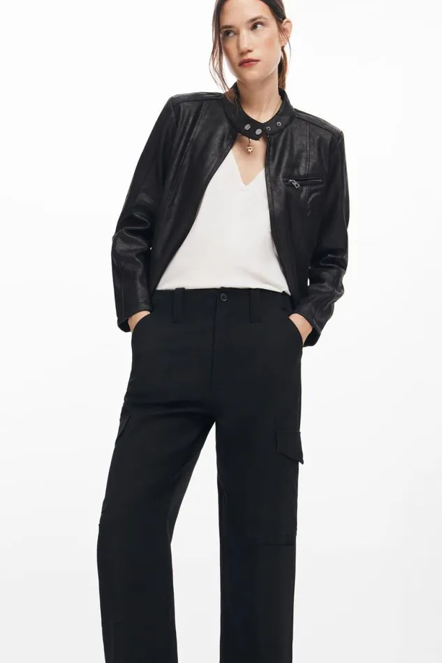 Women Trousers Desigual Fluid Cargo Pants