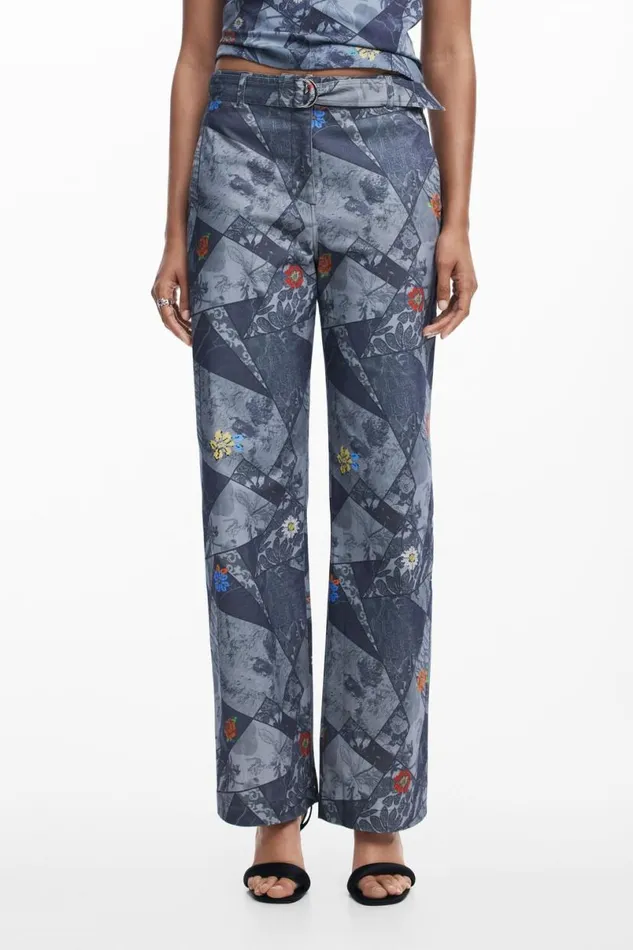 Women Trousers Desigual Patchwork Pants