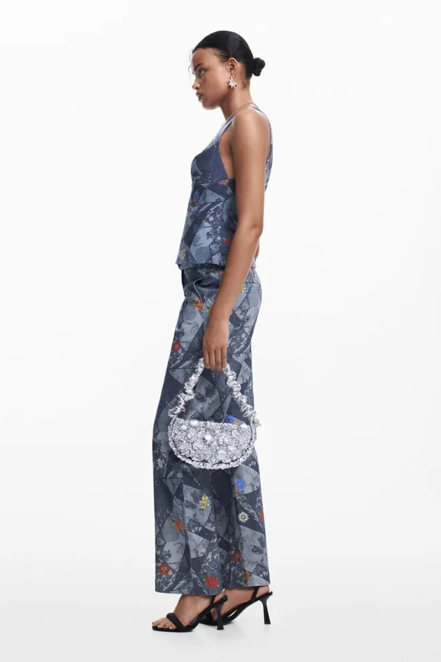Women Trousers Desigual Patchwork Pants