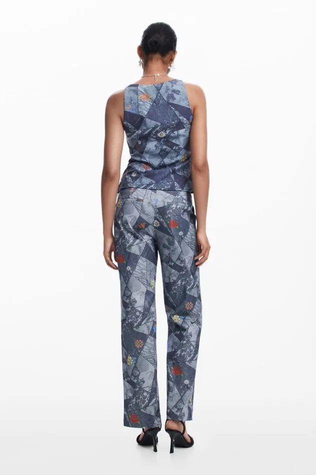 Women Trousers Desigual Patchwork Pants