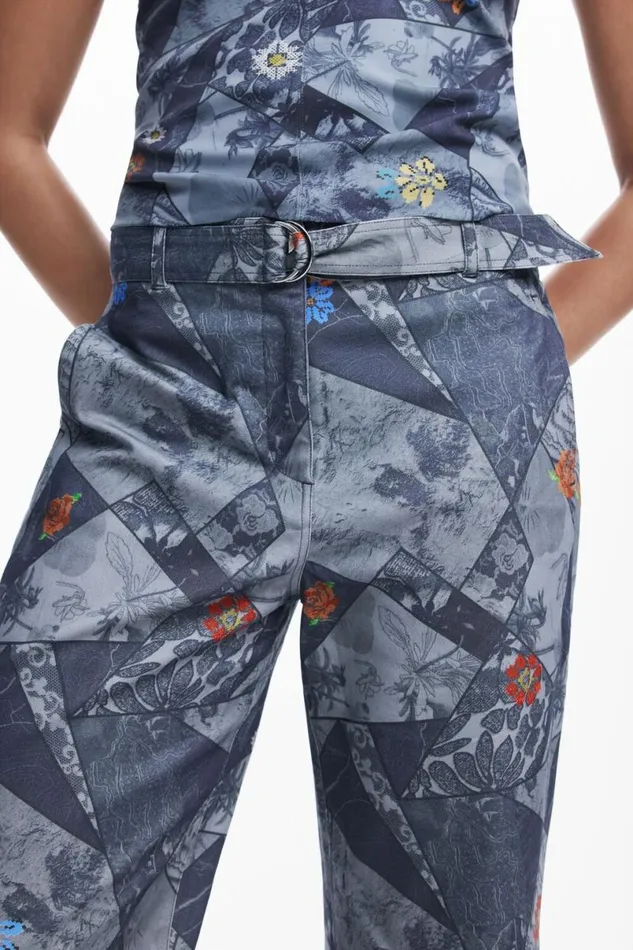 Women Trousers Desigual Patchwork Pants