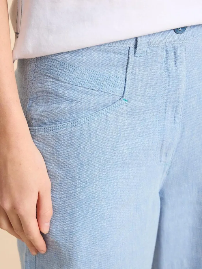 Women TROUSERS White Stuff Harper Linen Blend Trouser Chambray Blue Women TROUSERS White Stuff Harper Linen Blend Trouser Chambray Blue