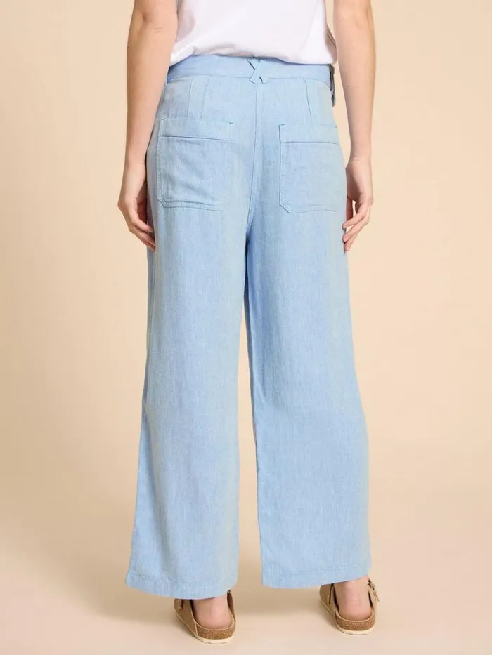 Women TROUSERS White Stuff Harper Linen Blend Trouser Chambray Blue Women TROUSERS White Stuff Harper Linen Blend Trouser Chambray Blue