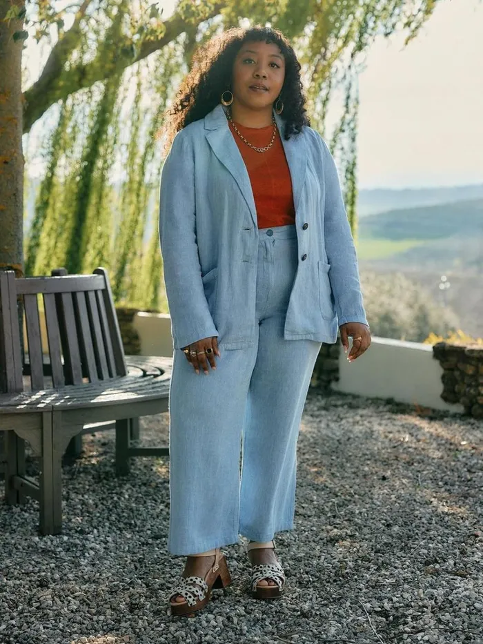 Women TROUSERS White Stuff Harper Linen Blend Trouser Chambray Blue Women TROUSERS White Stuff Harper Linen Blend Trouser Chambray Blue