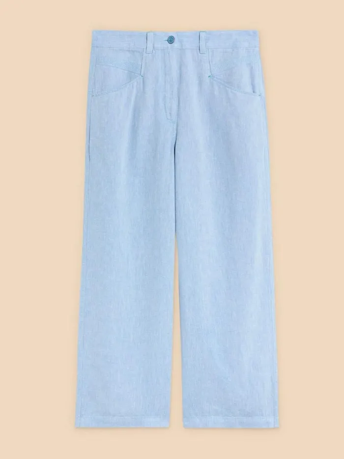 Women TROUSERS White Stuff Harper Linen Blend Trouser Chambray Blue Women TROUSERS White Stuff Harper Linen Blend Trouser Chambray Blue