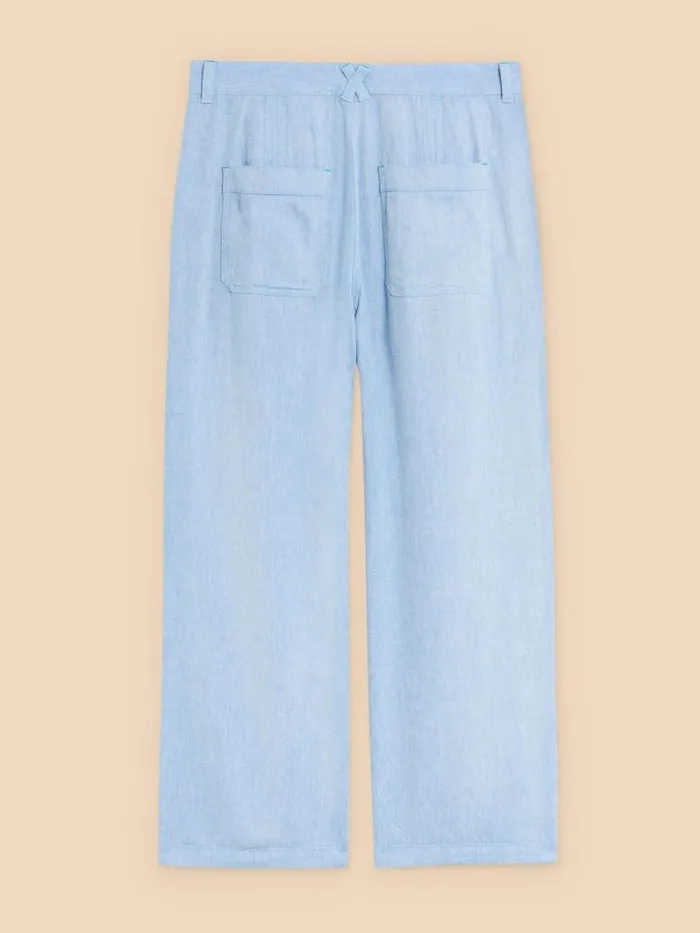 Women TROUSERS White Stuff Harper Linen Blend Trouser Chambray Blue Women TROUSERS White Stuff Harper Linen Blend Trouser Chambray Blue