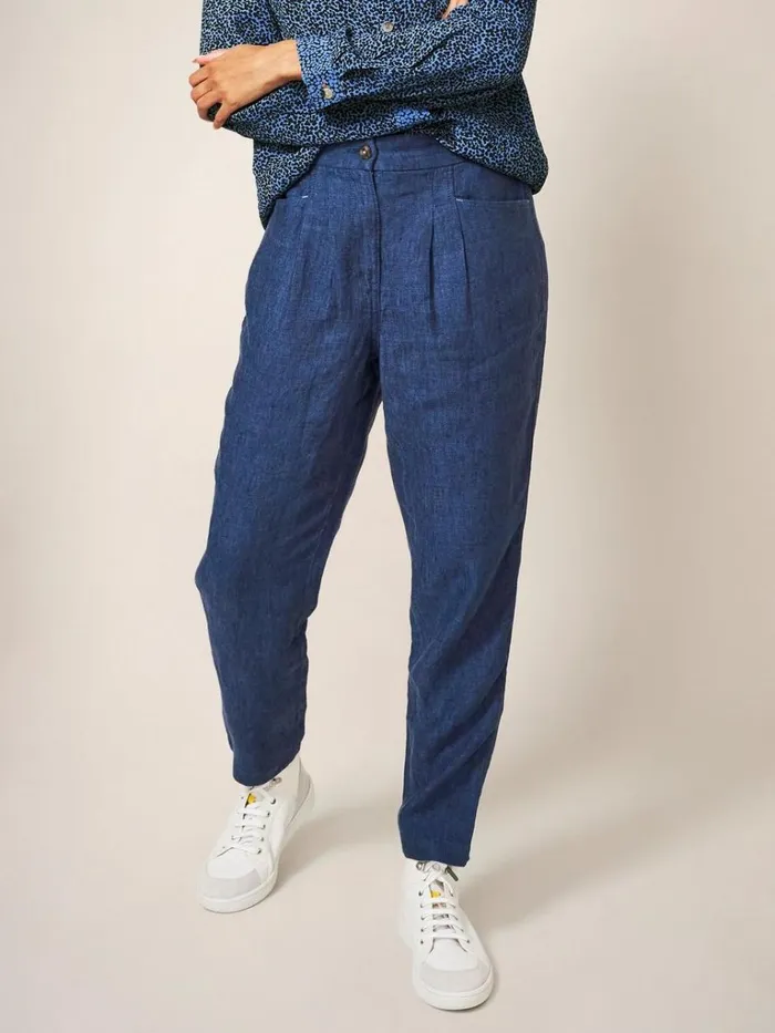 Women TROUSERS White Stuff Rowena Linen Trouser Dark Navy