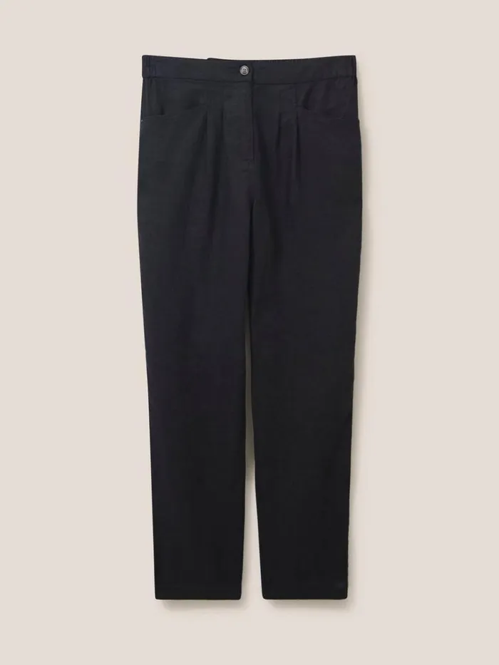 Women TROUSERS White Stuff Rowena Linen Trouser Pure Black
