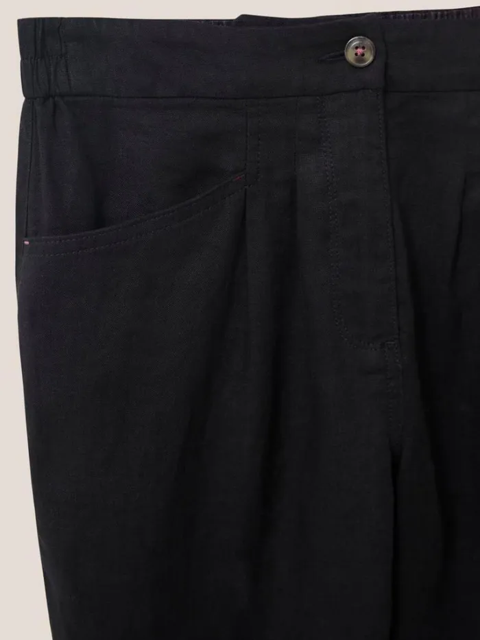 Women TROUSERS White Stuff Rowena Linen Trouser Pure Black