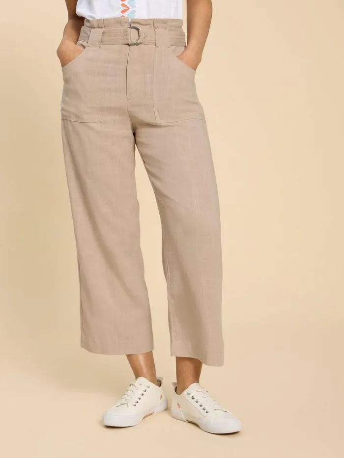 Women TROUSERS White Stuff Teakie Tencel Linen Trouser Light Natural