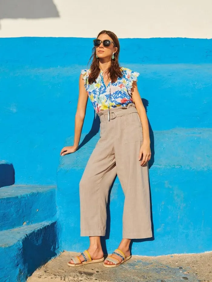 Women TROUSERS White Stuff Teakie Tencel Linen Trouser Light Natural