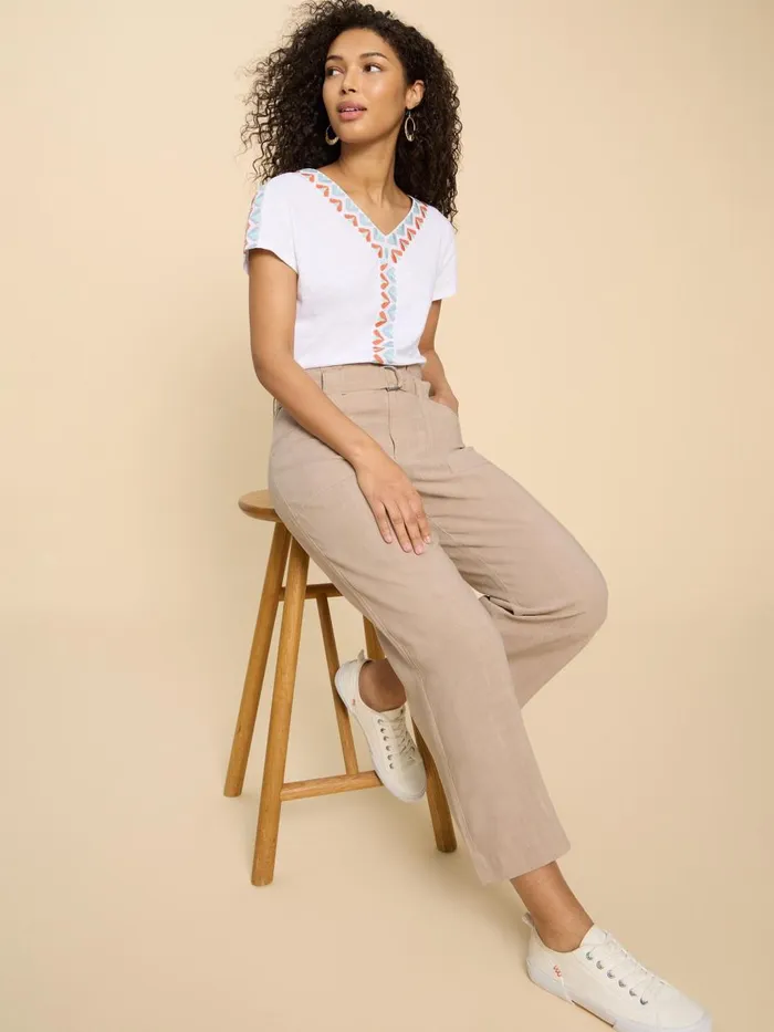 Women TROUSERS White Stuff Teakie Tencel Linen Trouser Light Natural