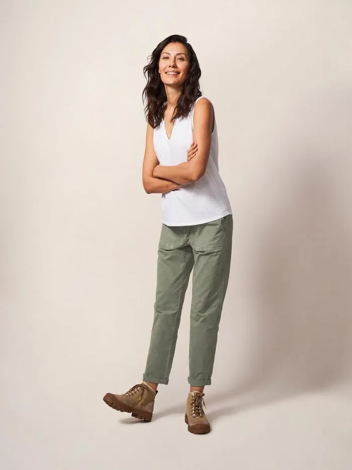 Women TROUSERS White Stuff Twister Chino Mid Green