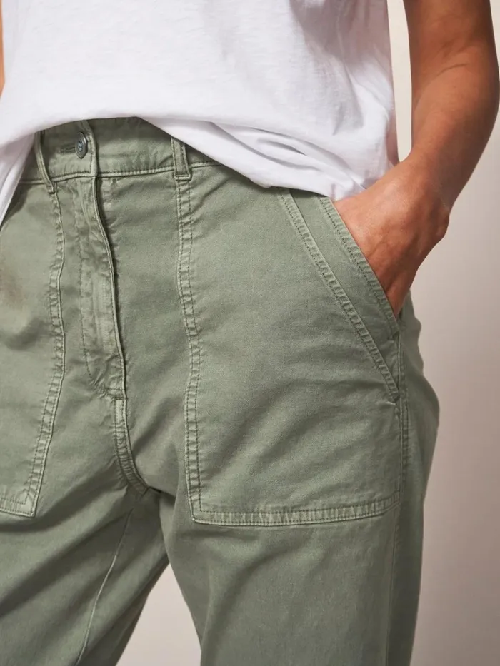 Women TROUSERS White Stuff Twister Chino Mid Green Women TROUSERS White Stuff Twister Chino Mid Green
