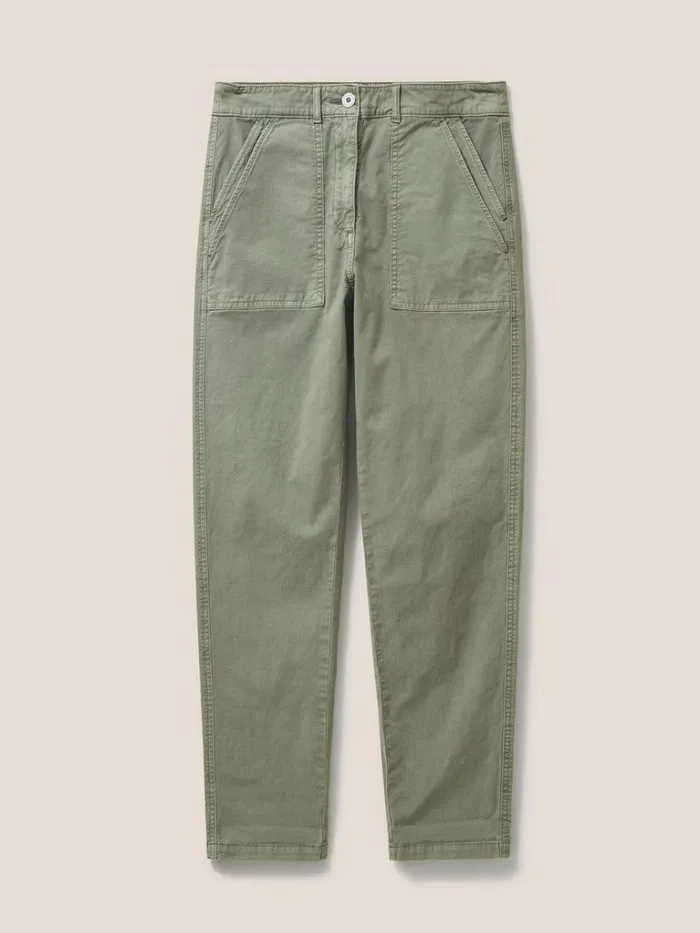 Women TROUSERS White Stuff Twister Chino Mid Green Women TROUSERS White Stuff Twister Chino Mid Green