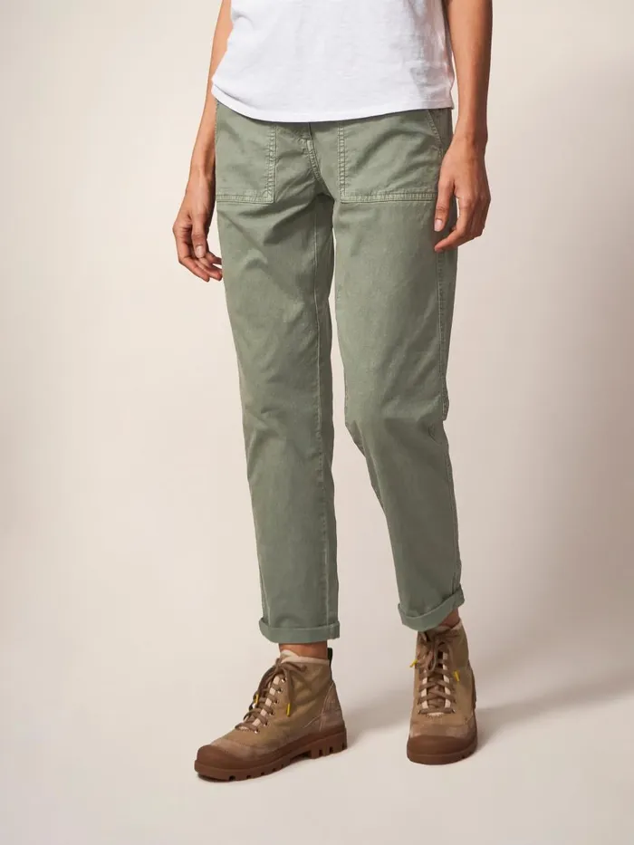 Women TROUSERS White Stuff Twister Chino Mid Green Women TROUSERS White Stuff Twister Chino Mid Green
