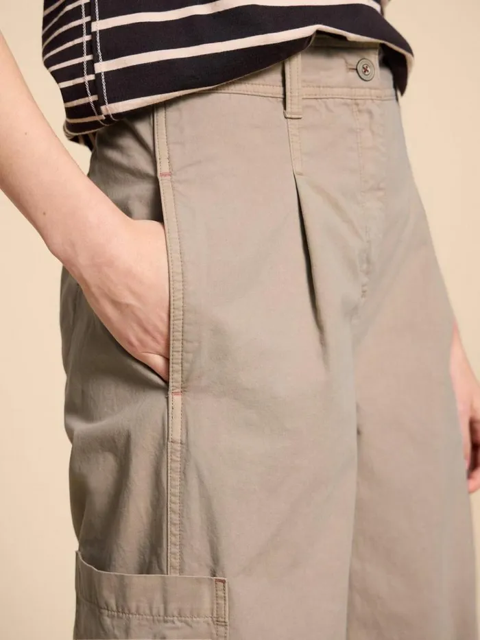 Women TROUSERS White Stuff Wide Leg Carlie Cargo Trouser Light Natural Women TROUSERS White Stuff Wide Leg Carlie Cargo Trouser Light Natural