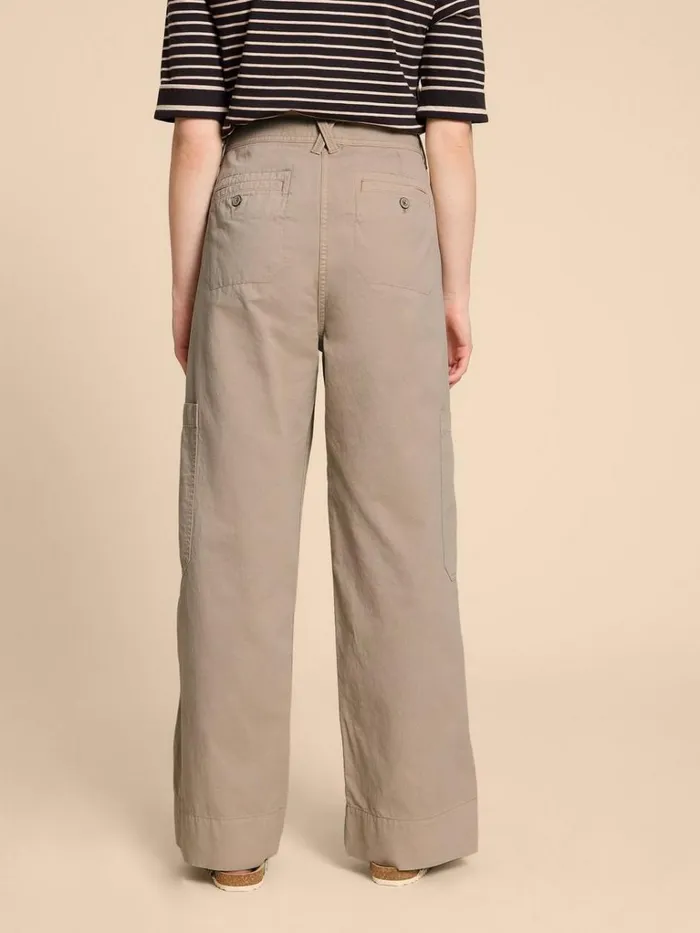 Women TROUSERS White Stuff Wide Leg Carlie Cargo Trouser Light Natural Women TROUSERS White Stuff Wide Leg Carlie Cargo Trouser Light Natural