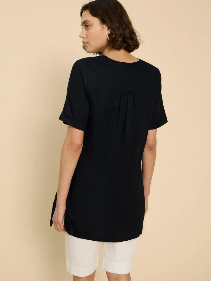 Women TUNICS White Stuff Lina Linen Tunic Pure Black