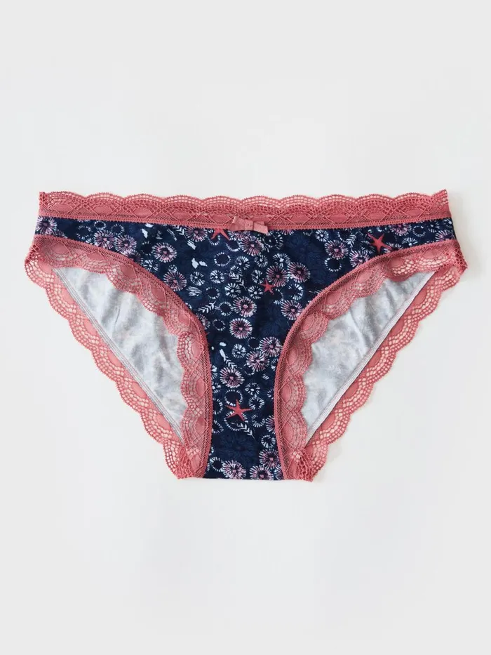 Women UNDERWEAR White Stuff Star Blooms Knicker Navy Multi