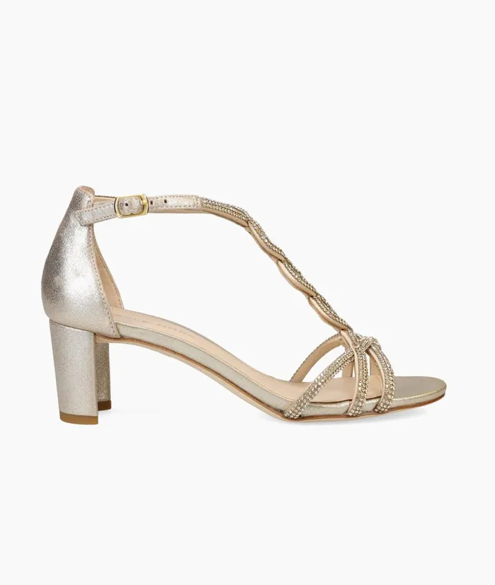 Women Vae Low Heel 8211 Gold Pelle Moda Low Heels
