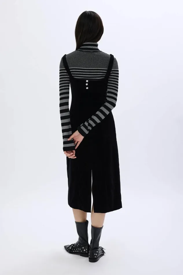 Women Velvet Sleeveless Dress Black Black Sonia Rykiel Short Dresses