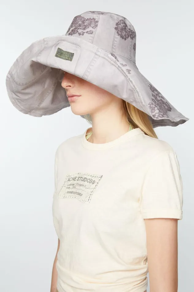 Women Wide Brim Reversible Hat Faded Purple Acne Studios Hats