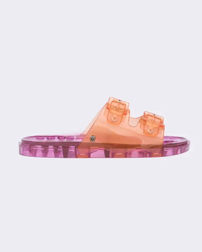 Women Wide Slide Orangepink Clear Melissa Slides