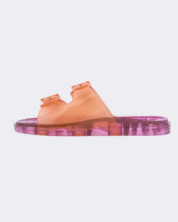Women Wide Slide Orangepink Clear Melissa Slides