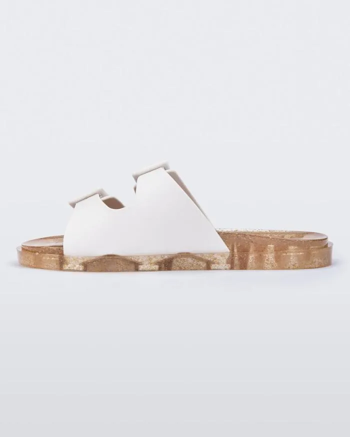 Women Wide Slide White Melissa Slides